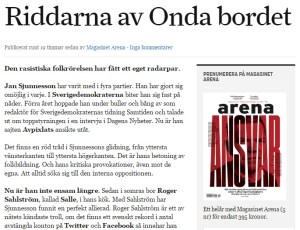 Dagens Arena 4 maj, 2016